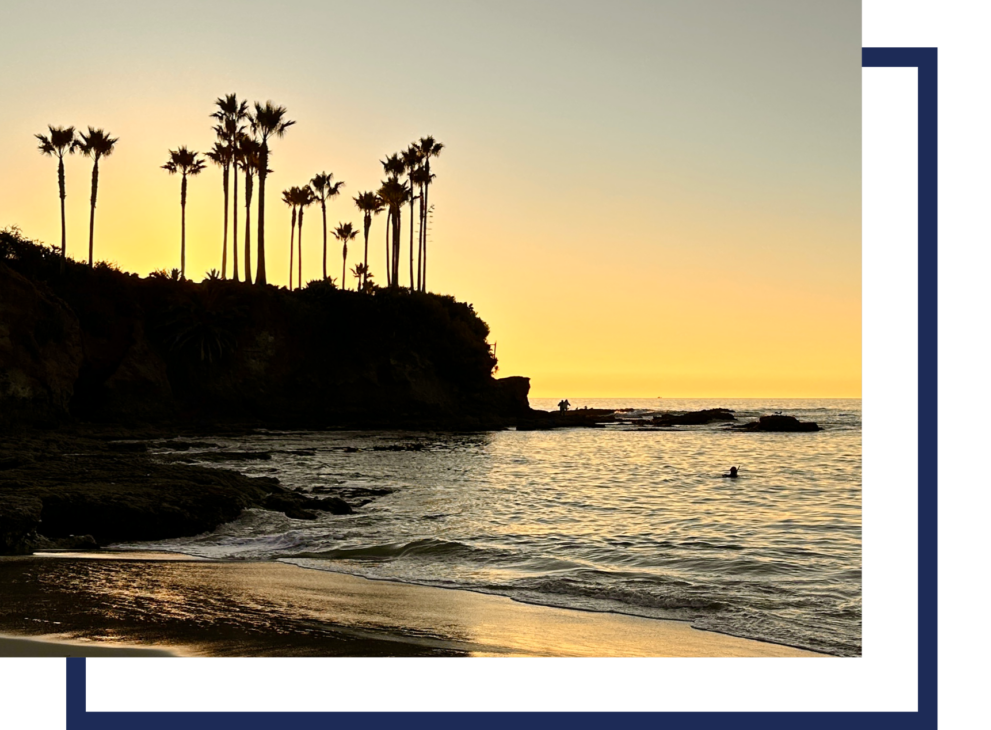 Orange County Beach at sunset